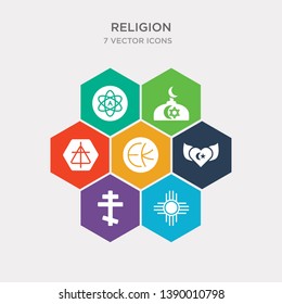 simple set of gnosticism, native american sun, greek cross, sufism icons, contains such as icons eckankar, christian reformed church, abrahamic and more. 64x64 pixel perfect. infographics vector