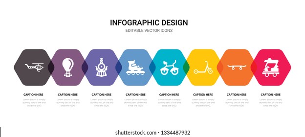 simple set of golf cart, skateboard, micro scooter, bicycle icons, contains such as icons inline skates, train front, hot air balloon, helicopter and more. 64x64 pixel perfect. editable vector set