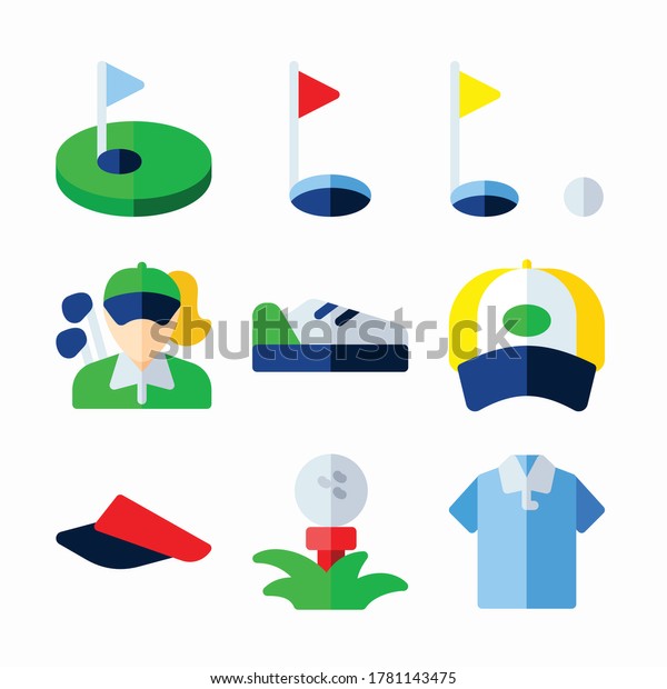 Simple Set Golf Vector Color Icons. Color with\
Editable stroke\
