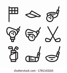 Simple Set Golf Vector line Icons. Line with Editable stroke