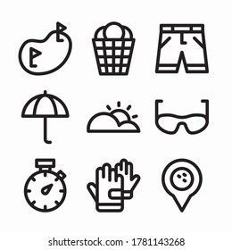 Simple Set Golf Vector line Icons. Line with Editable stroke