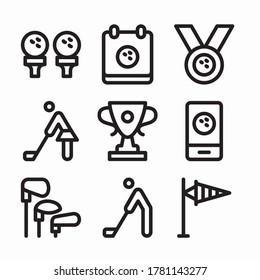 Simple Set Golf Vector line Icons. Line with Editable stroke
