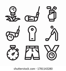 Simple Set Golf Vector line Icons. Line with Editable stroke