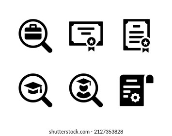 Simple Set of Graduation Related Vector Solid Icons. Contains Icons as Job Seeking, Diploma and more.