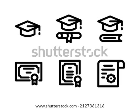 Simple Set of Graduation Related Vector Line Icons. Contains Icons as Mortarboard, Diploma and more.
