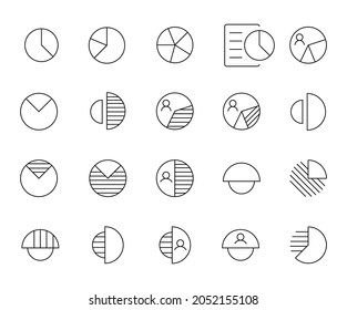 Simple Set of Graph Related Vector Line Icons