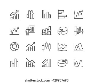 Einfache Set von grafischen Vektorgrafik-Symbolen. 
Enthält Symbole wie Kuchendiagramm, Grafik, Statistik, Spaltenübersicht und mehr. 
 Bearbeitbarer Stroke. 48x48 Pixel perfekt. 