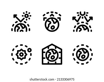 Simple Set of Green House Effect Related Vector Line Icons. Contains Icons as Ozone, Atmosphere, Solar System and more.