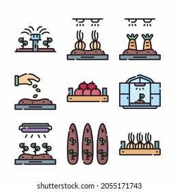 Simple Set Greenhouse Vector Color Icons
