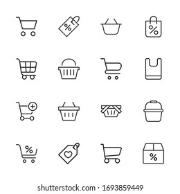 Simple set of grocery modern thin line icons. Trendy design. Pack of stroke icons. Vector illustration isolated on a white background. Premium quality symbols.
