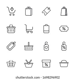 Simple set of grocery modern thin line icons. Trendy design. Pack of stroke icons. Vector illustration isolated on a white background. Premium quality symbols.
