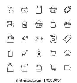 Simple conjunto de iconos modernos de la línea delgada. Diseño moderno. Paquete de iconos de trazo. Ilustración vectorial aislada en un fondo blanco. Símbolos de calidad superior.
