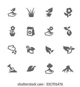 Simple Set of Growing Plants Related Vector Icons for Your Design.