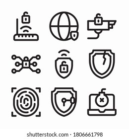 Simple Set Hacker Vector line Icons. Line with Editable stroke
