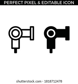 Simple Set of Hair Cut Vector Stroke and Fill Icons