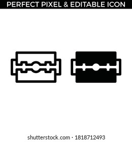 Simple Set of Hair Cut Vector Stroke and Fill Icons