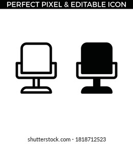 Simple Set of Hair Cut Vector Stroke and Fill Icons