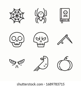 Simple Set Halloween Craft Vector line Icons