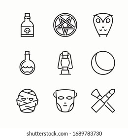 Simple Set Halloween Craft Vector line Icons