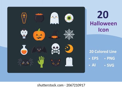 Simple Set of Halloween icons. Halloween Icons,  vector illustration - Collection of high-quality Color style vector icons.