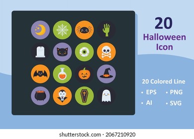 Simple Set of Halloween icons. Halloween Icons,  vector illustration - Collection of high-quality Color style vector icons.