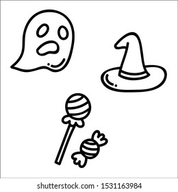 Simple Set of hallowen Related Vector Line Icons.