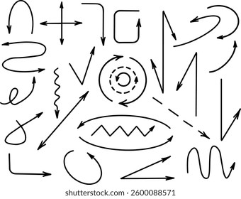 simple set of hand drawn arrows