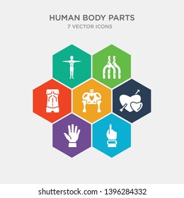 simple set of hand gesture raising the index finger, hand showing palm, heart black for valentines, hip bone icons, contains such as icons human abdomen, human artery, human body standing black and