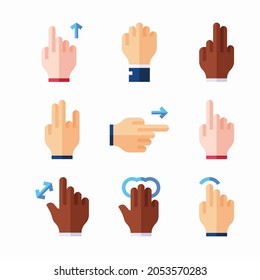 Simple Set Hand Gestures Vector Color Icons. Color with Editable stroke