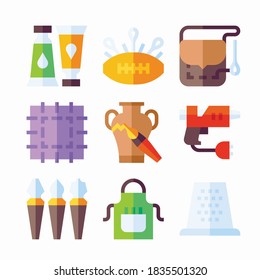 Simple Set Handcrafts Vector Color Icons
