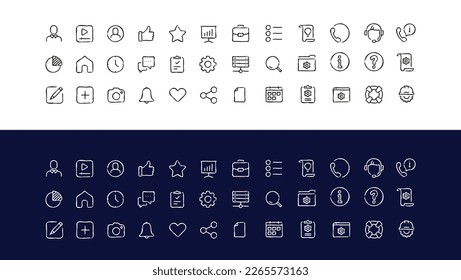 Simple set of hand-drawn essential icons thin line icons