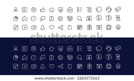 Simple set of hand-drawn essential icons thin line icons