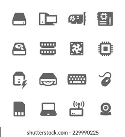 Simple Set of Hardware Related Vector Icons for Your Design.