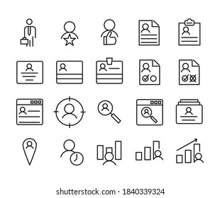 Simple Set Of Head Hunting Outline Icons. Elements For Mobile Concept And Web Apps. Thin Line Vector Icons For Website Design And Development, App Development. Premium Pack.