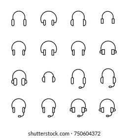 Simple set of headphone related outline icons. Elements for mobile concept and web apps. Thin line vector icons for website design and development, app development. Premium pack.