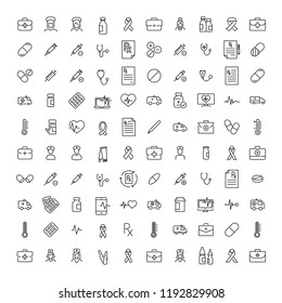 Simple set of health related outline icons. Elements for mobile concept and web apps. Thin line vector icons for website design and development, app development. Premium pack.