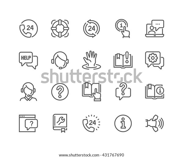 Simple Set\
of Help and Support Related Vector Line Icons. \
Contains such\
Icons as Phone Assistant, Online Help, Video Chat and\
more.\
Editable Stroke. 48x48 Pixel Perfect.\
