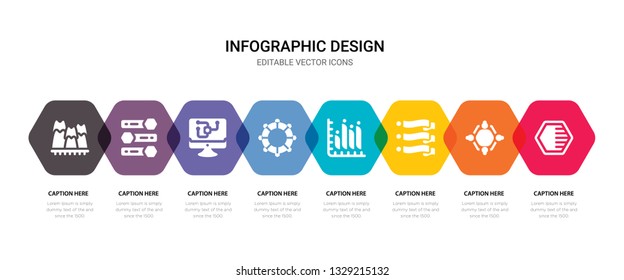 simple set of hexagon, pie chart, infographic, bar chart icons, contains such as icons infographic, computer, infographic, infographic and more. 64x64 pixel perfect. editable vector set