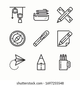Simple Set High School Vector line Icons. Editable stroke