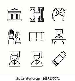 Simple Set High School Vector line Icons. Editable stroke