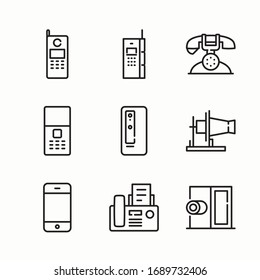 Simple Set History of Phone Vector line Icons