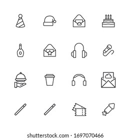 Simple set of holidays icons in trendy line style. Modern vector symbols, isolated on a white background. Linear pictogram pack. Line icons collection for web apps and mobile concept.