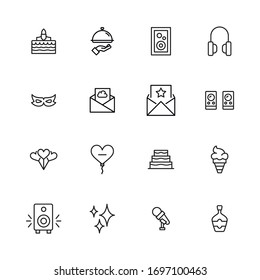 Simple set of holidays icons in trendy line style. Modern vector symbols, isolated on a white background. Linear pictogram pack. Line icons collection for web apps and mobile concept.