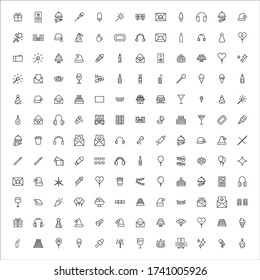 Simple set of holidays icons in trendy line style. Modern vector symbols, isolated on a white background. Linear pictogram pack. Line icons collection for web apps and mobile concept.