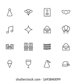 Simple set of holydays icons in trendy line style. Modern vector symbols, isolated on a white background. Linear pictogram pack. Line icons collection for web apps and mobile concept.