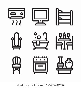 Simple Set Home Decoration Vector line Icons. Line with Editable stroke