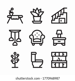 Simple Set Home Decoration Vector line Icons. Line with Editable stroke