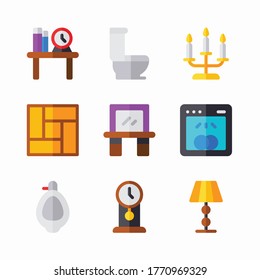 Simple Set Home Decoration Vector Color Icons. Color with Editable stroke