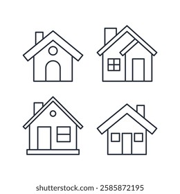 Simple Set Home icon template color editable. House pack symbol vector sign isolated on white background illustration for graphic and web design