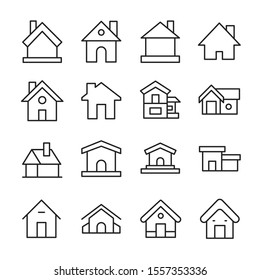 Simple set of home icons in trendy line style. Modern vector symbols, isolated on a white background. Linear pictogram pack. Line icons collection for web apps and mobile concept.